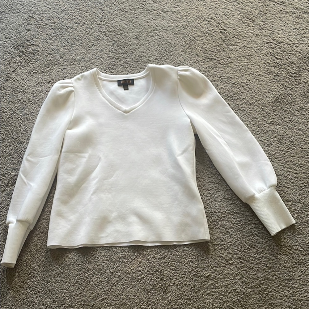 White V-Neck Sweater